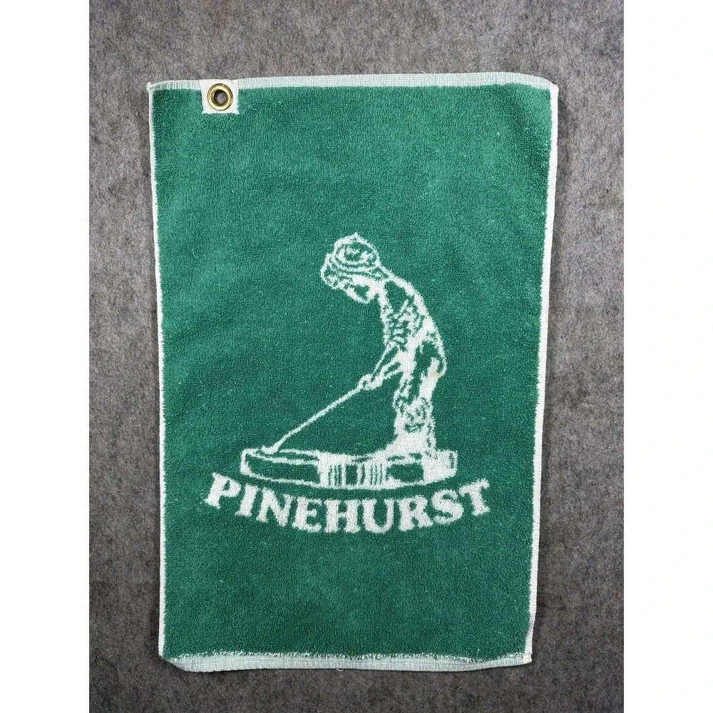 Pinehurst No 2 Putter Boy Golf Bag Towel Green White Grommet 18x23